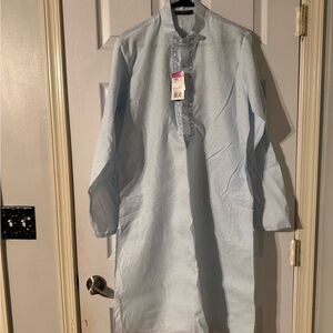 Shatranj Light Blue Embroidered Kurta